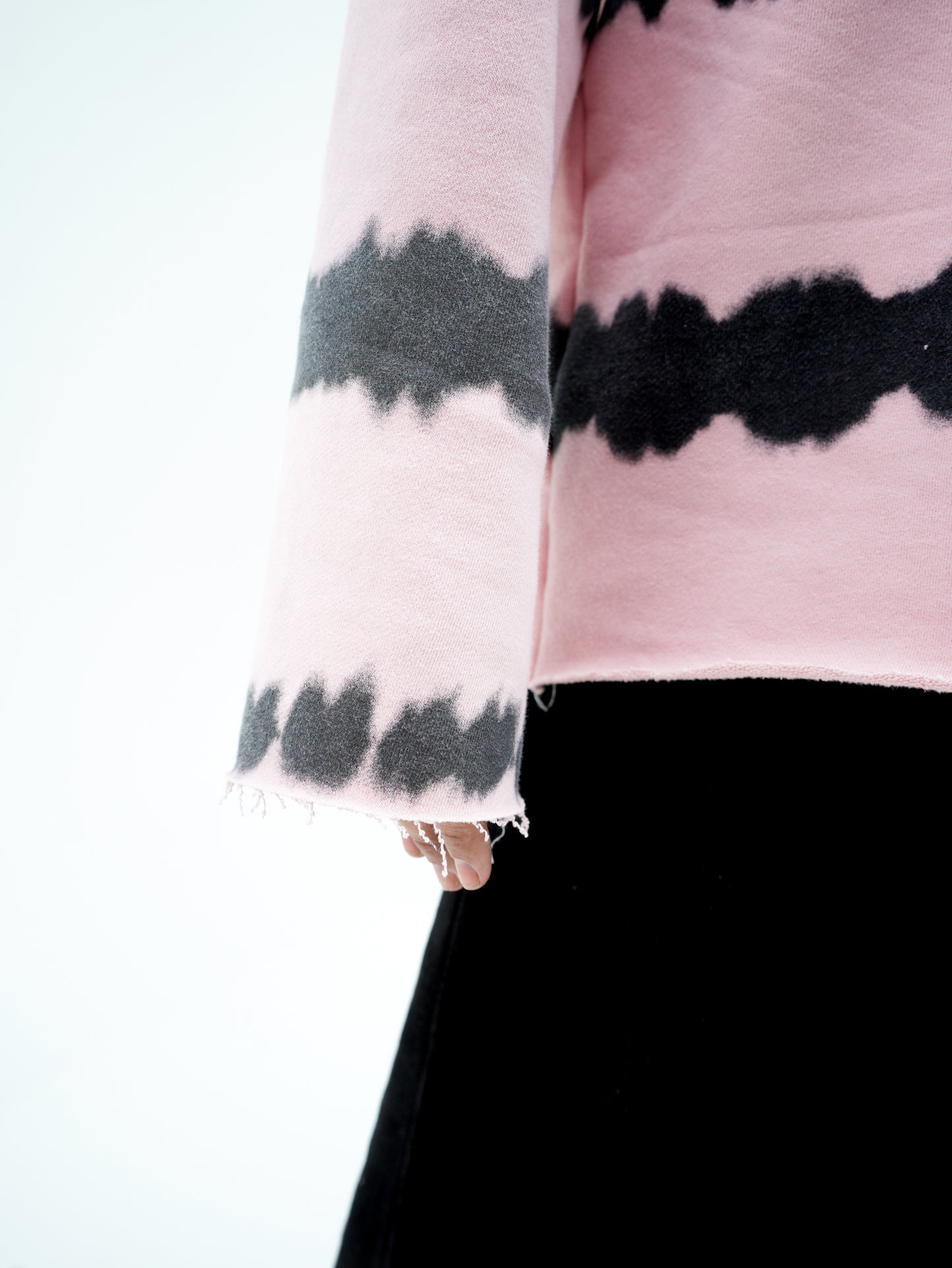 L/S STRIPE TEE IN "PINK DYE"