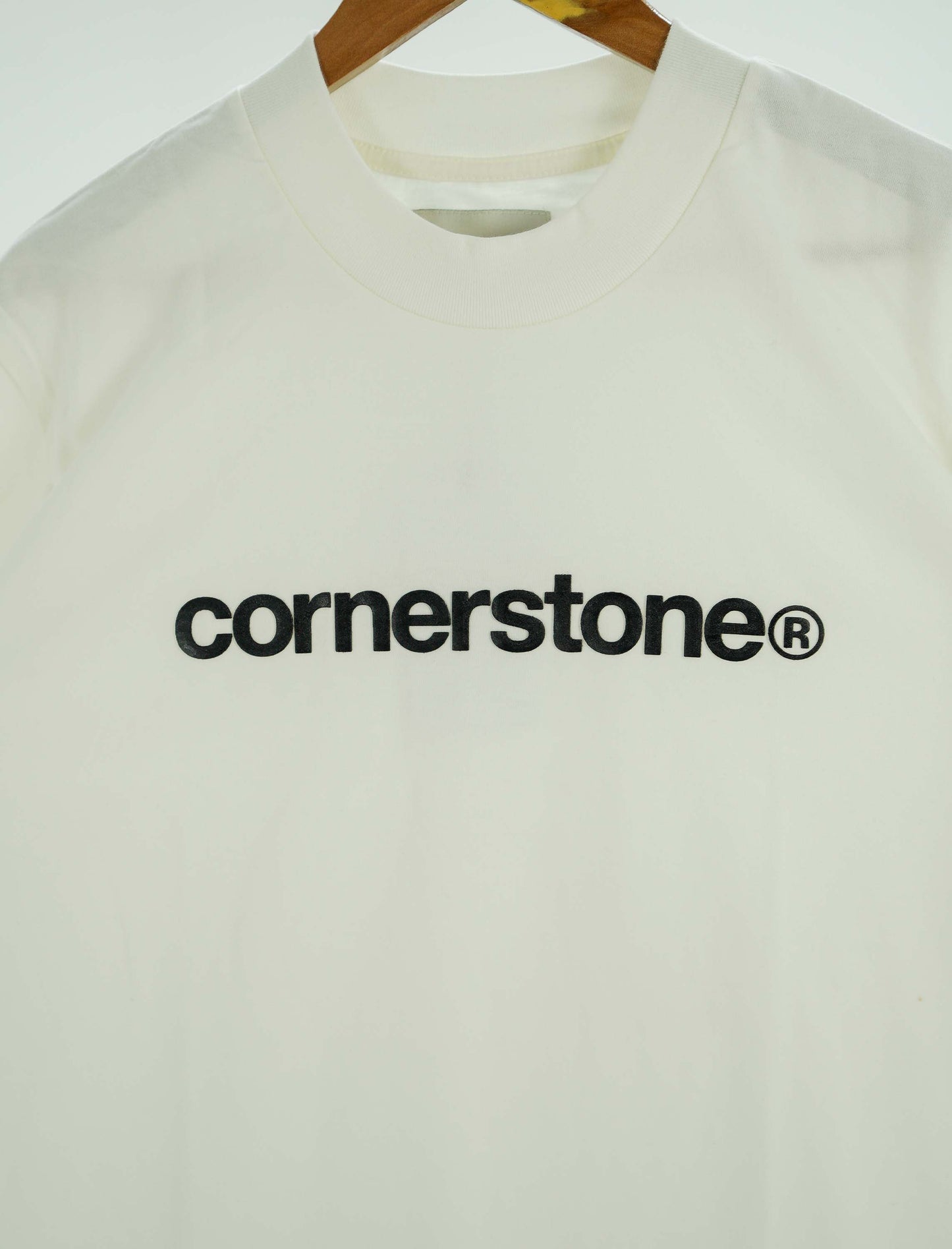CORNERSTONE BOLD LOGO TEE IN VANILLA