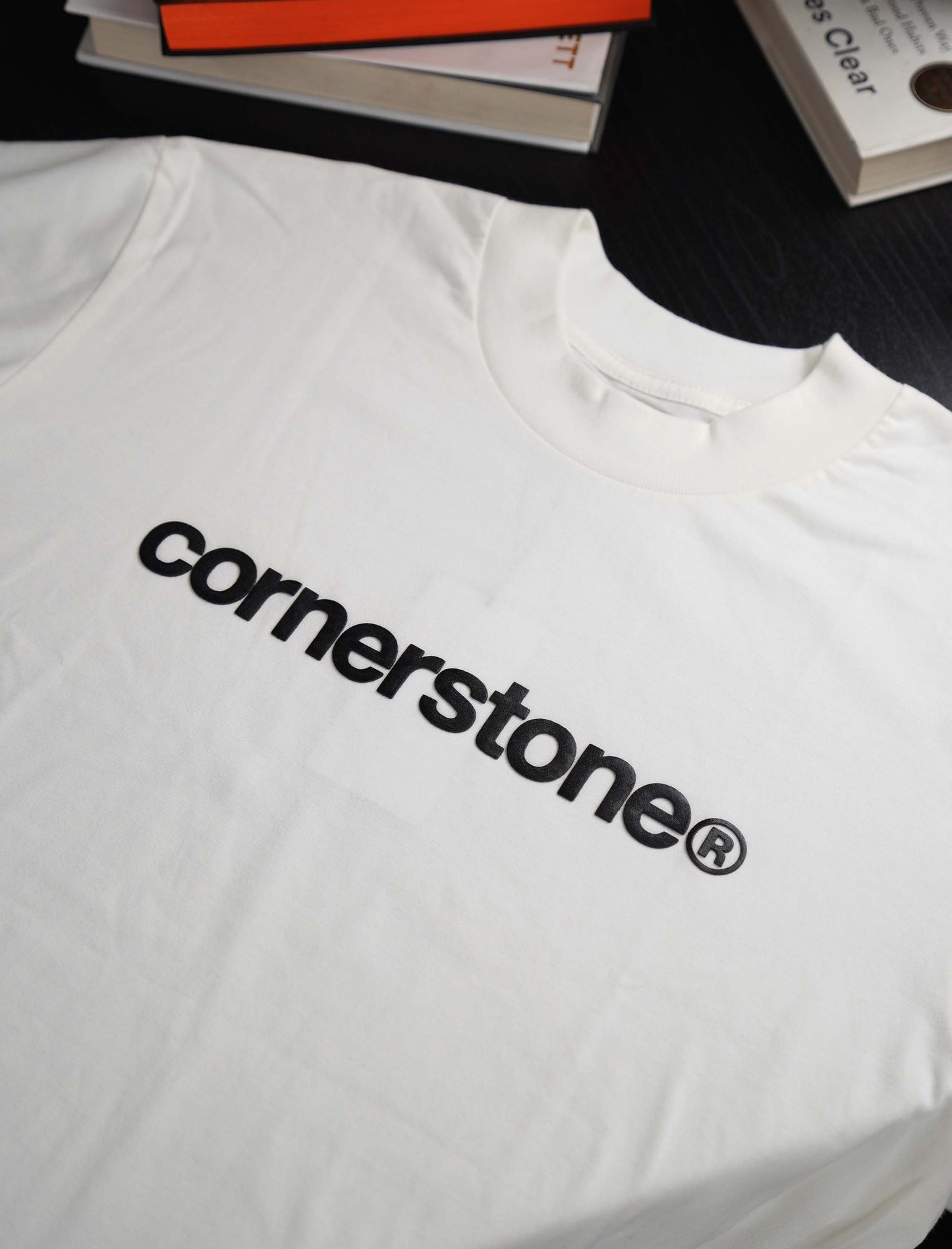 CORNERSTONE BOLD LOGO TEE IN VANILLA