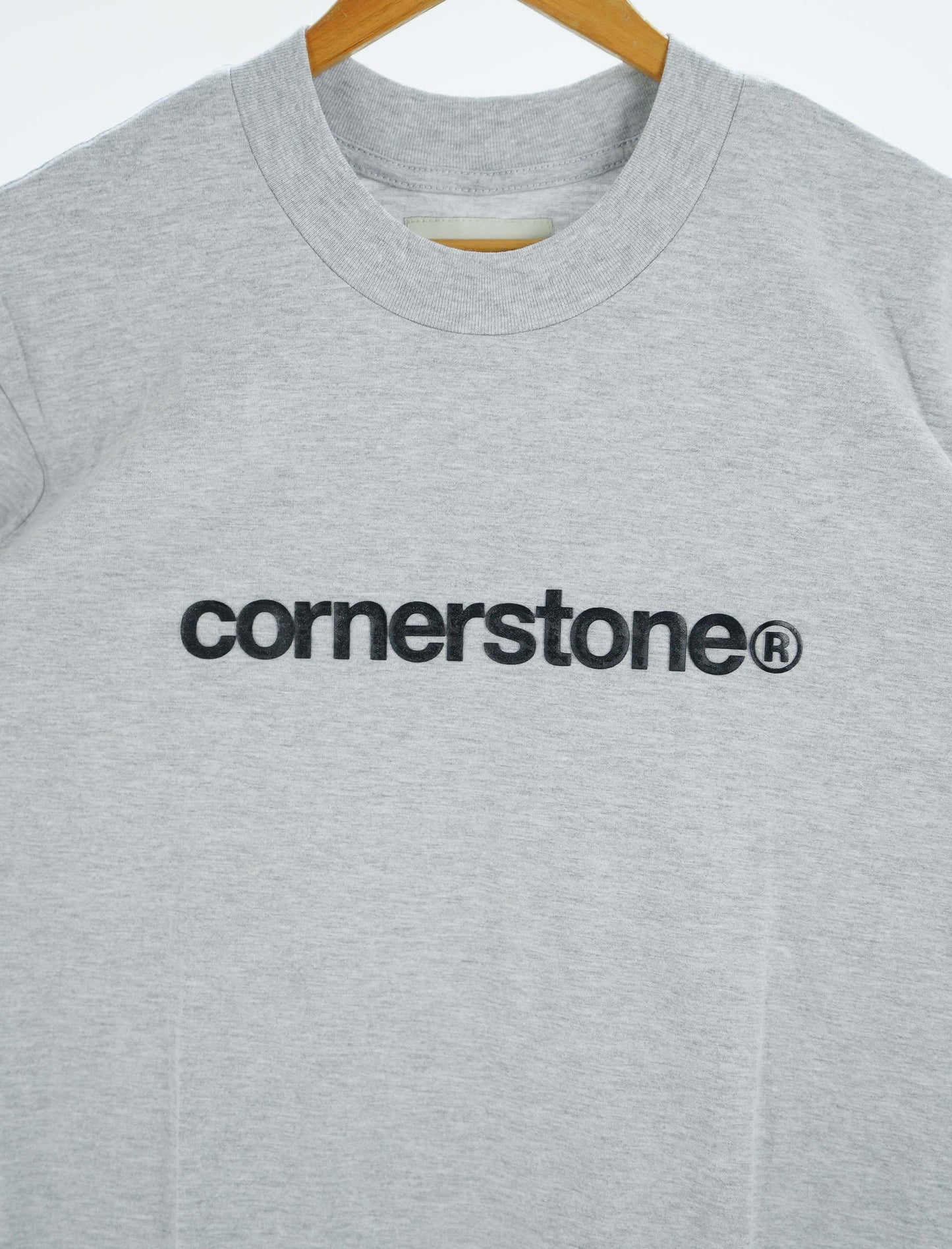 CORNERSTONE BOLD LOGO TEE IN HEATHER GRAY