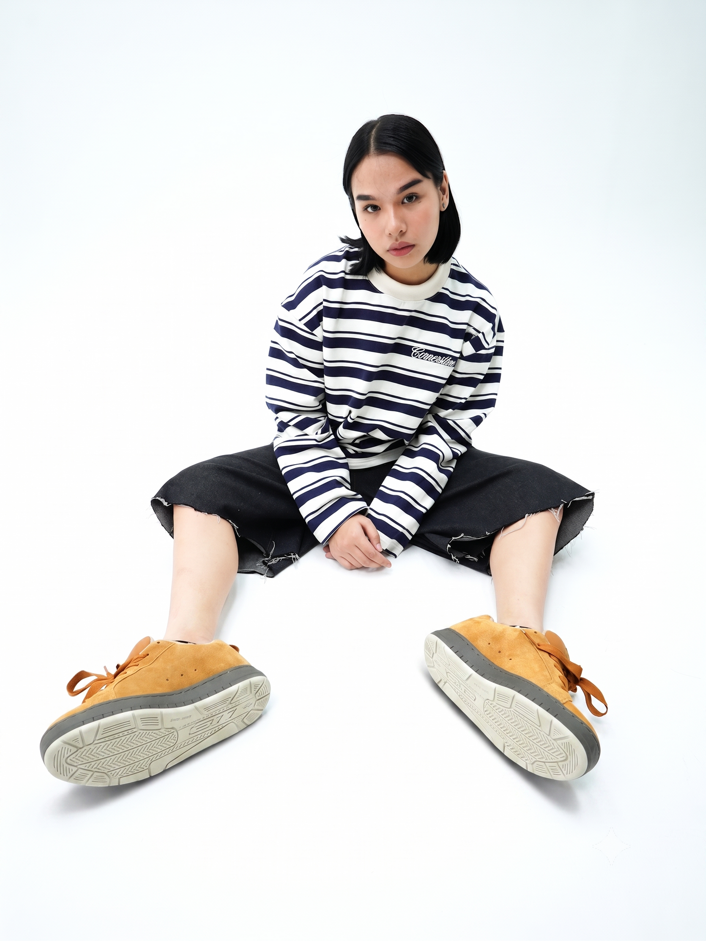 L/S STRIPE TEE IN "SAILOR BLUE"
