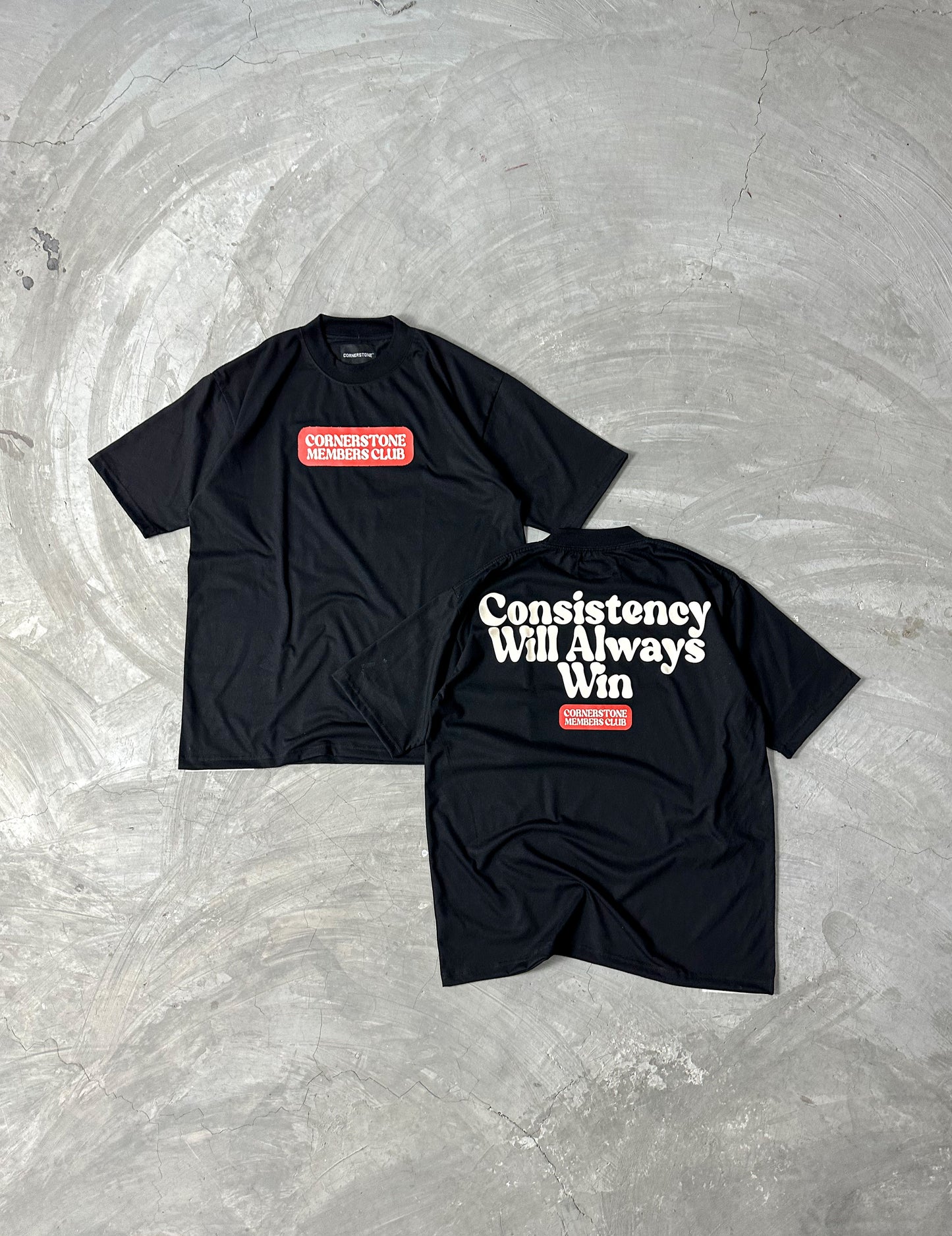 "CONSISTENCY" T-SHIRT IN BLACK