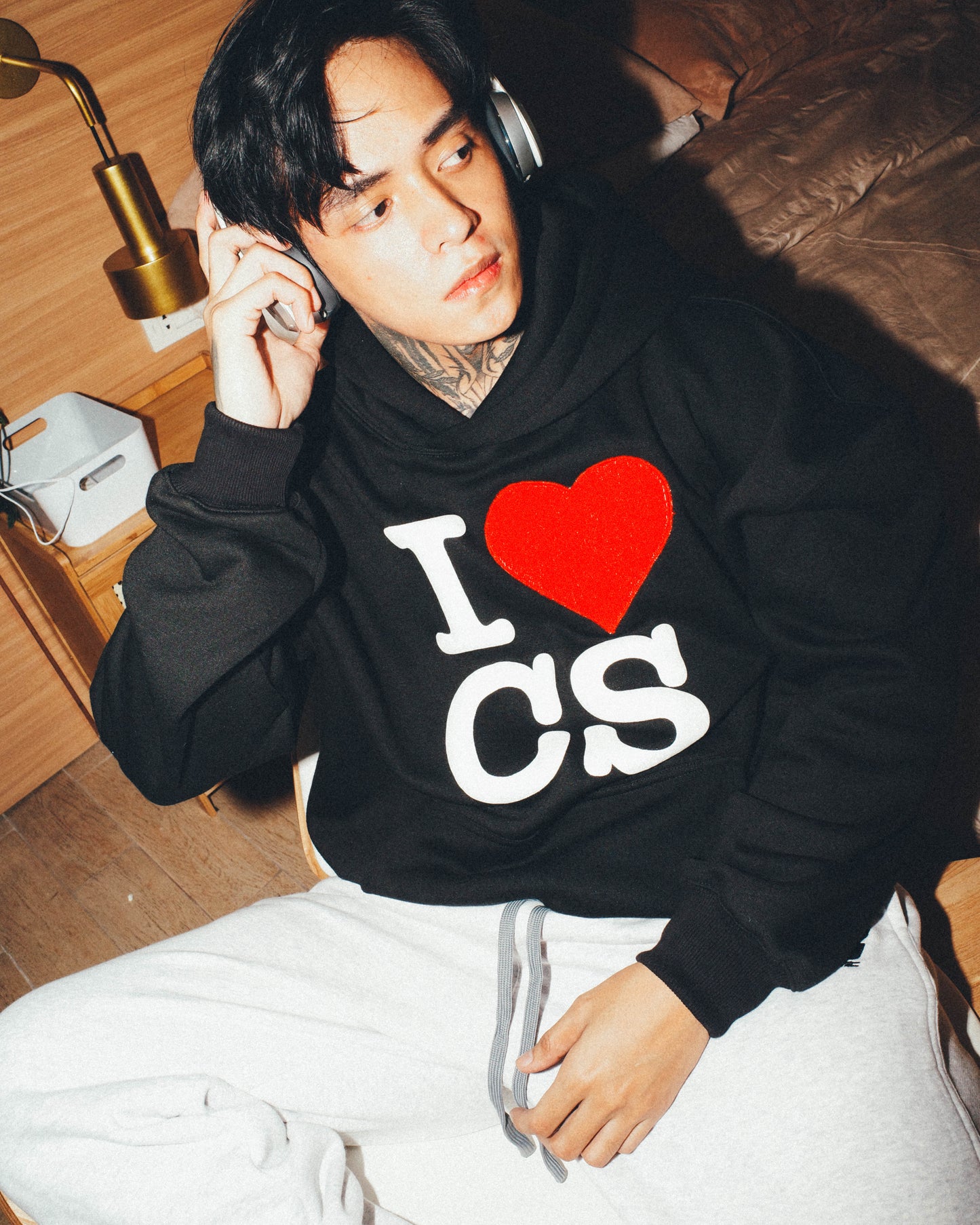 I LOVE CS HOODIE (PUFFED PRINT & CHENILLE EMBROIDERED)