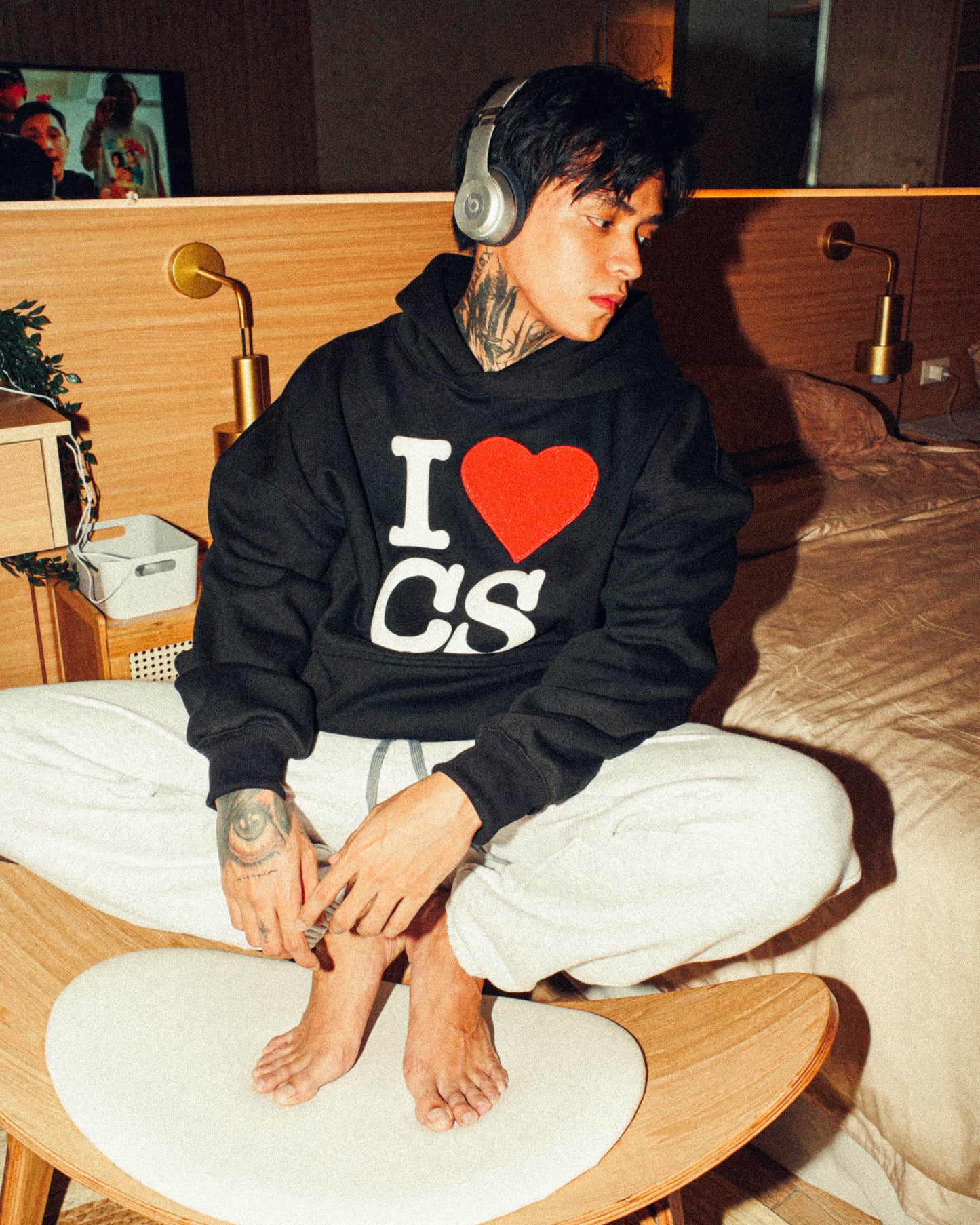 I LOVE CS HOODIE (PUFFED PRINT & CHENILLE EMBROIDERED)