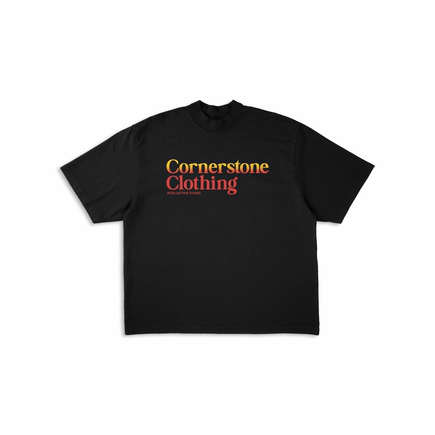 CORNERSTONE BOX FIT LOGO BLEND TEE