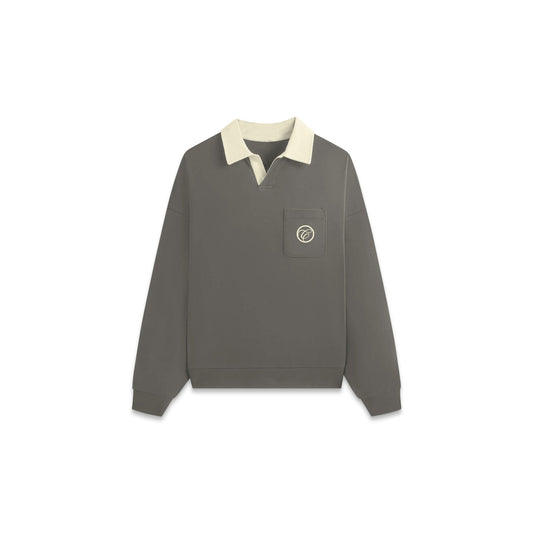 Long Sleeve Polo Shirt in Tangerine Fatigue