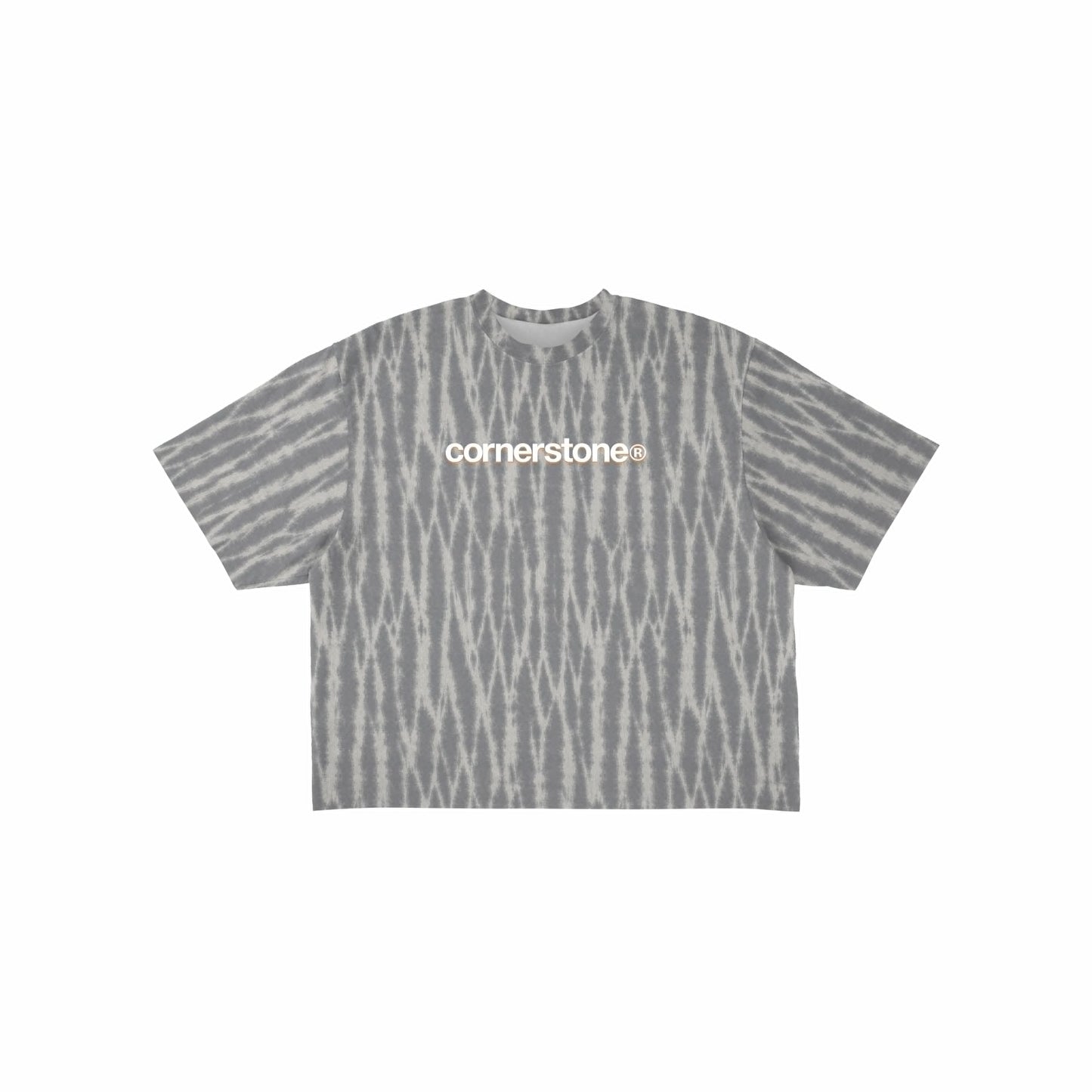 S/S26 DECONSTRUCTED EMBROIDERED RAW HEM TEE TIE DYE