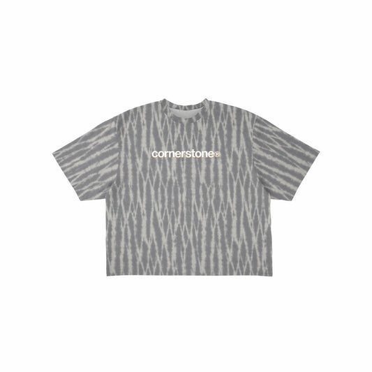 S/S26 DECONSTRUCTED EMBROIDERED RAW HEM TEE TIE DYE