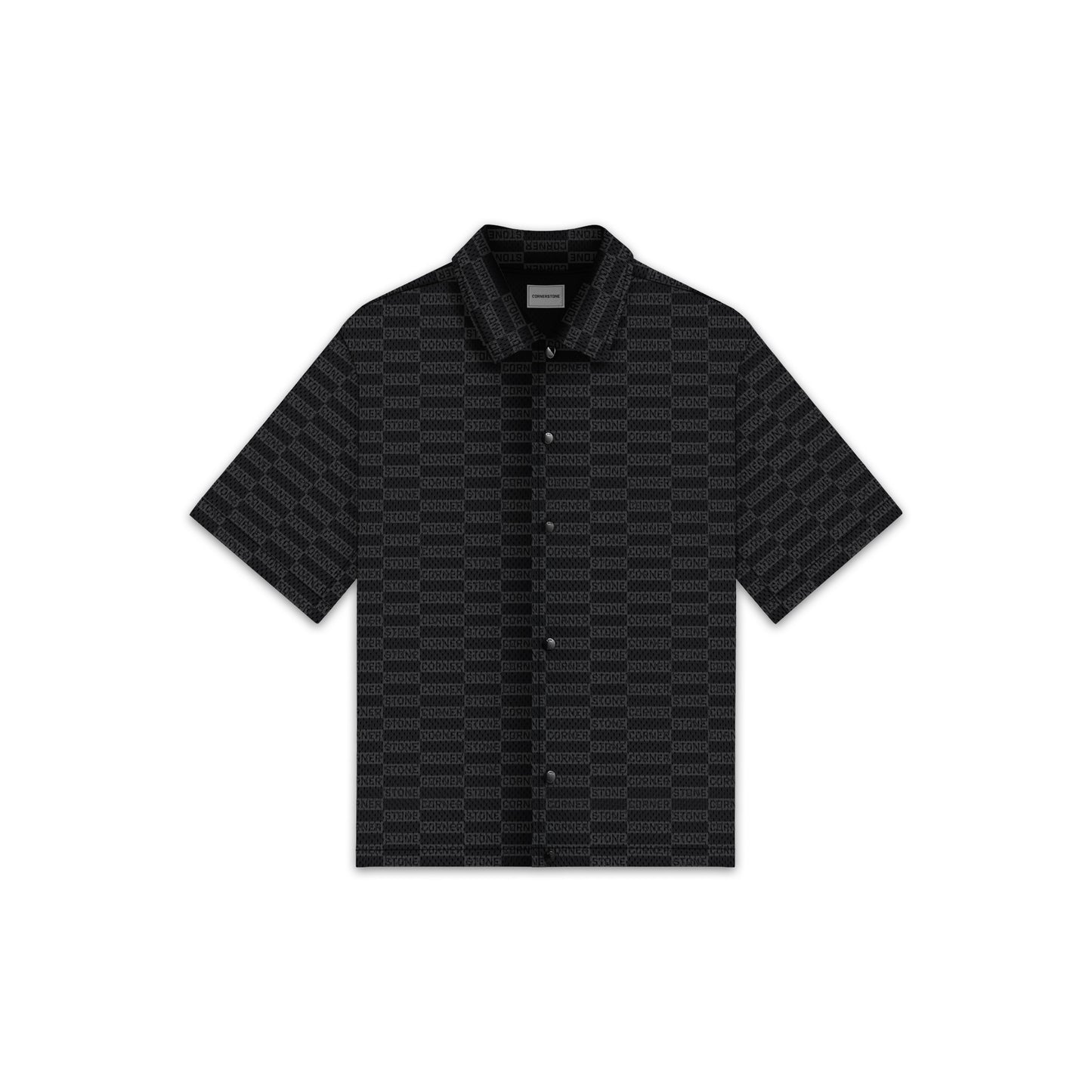 Patterned Mesh Button Up