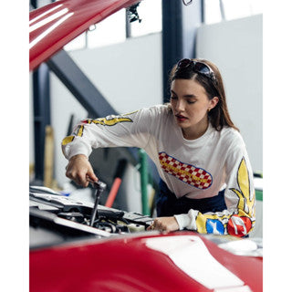 CORNERSTONE RACING CLUB L/S TEE IN WHITE