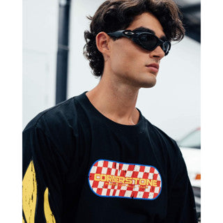 CORNERSTONE RACING CLUB L/S TEE IN BLACK