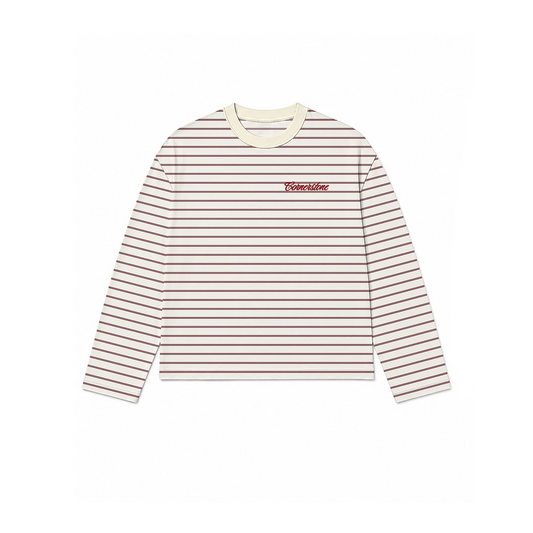 L/S STRIPE TEE IN "RUST BONE"
