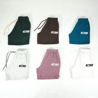 EMBROIDERED LOGO SWEATSHORT IN OLD ROSE