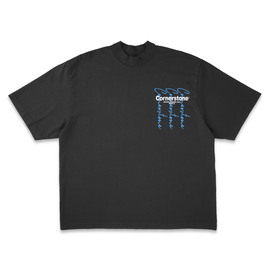 "CURSIVE" T-SHIRT IN BLACK